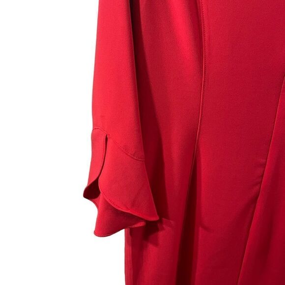 White House Black Market Body Perfecting Bright Red Sheath Dress Size 14 - Picture 8 of 9